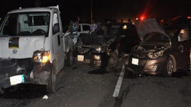 Photo of مصرع وإصابة 10 أشخاص في تصادم سيارتين في بني مزار بالمنيا