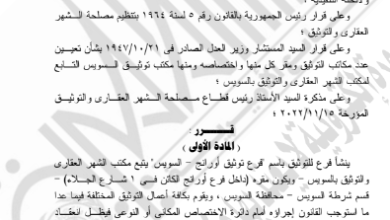 Photo of إنشاء 15 فرعا للشهر العقارى فى 11 محافظة